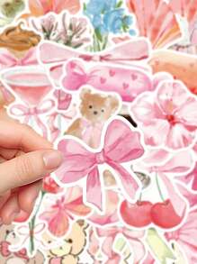 50pcs Pink Series Stickers For Laptop, Notebook, Phone Case, Decoration Back To School