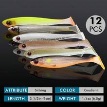 New-88  Easy Catch Soft Lur, Unique Vibrating Swim Action And Trembly Sinking Move For More Bit, Amazing Soft Swimbaits For Ly Fishing, Well-Made Fishing Lur For Bass Trout Crie Walleye - 3.5 12個 0.25盎司 - 查看 2