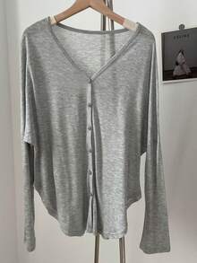 1件女士轻薄针织披肩，薄款防晒开襟毛衣，可搭配连衣裙 - 長袖披肩 - 查看 8