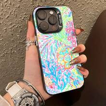Preppy Coastal Summer Flowers Element-Design Phone Case, Suitable For IPhone Models 16, 15, 14 Pro Max, 13, 12, 11, XR, XS Plus Phone Cases, Made Of TPU Silicone Material, Providing Shock And Drop Protection, With Drop Protection Function, And Has A Very Good Hand Feel. It Is The Most Suitable Gift For Family, Friends, And Loved Ones. - màu đen - Xem 2