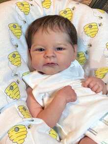 18inch 45cm Soft Vinyl Reborn Baby Doll Girl Princess Newborn Baby Toy for Kids Dress Up Art Doll with 3D Marble Texture Skin Visible Veins Realistic - 45 cm/18 pulgadas - Ver 4