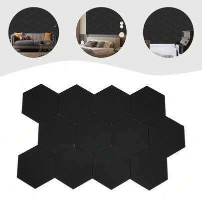 YUNRUX 12* Acoustic Panels Hexagon Acoustic Panels Sound Absorbing Acoustic Panels Sound Insulating Panels Wall Panels