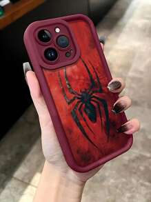 Sanrio 全新奢华蜘蛛与心形英文款 1 件装防摔 TPU 手机壳，兼容 16/11、15 Pro Max、14 Pro Max / Galaxy S25、S.A.M A16/X6A、X7B、X8B、 16 手机壳 - 酒紅色 - 查看 4