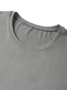 Men's Round Neck Drop Shoulder Short Sleeve Casual Loose T-Shirt For Summer