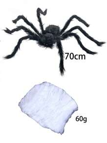 1pc Halloween Realistic Hairy Spider Decoration Collection, Giant Spider Prop For Indoor/Outdoor/Yard/Patio/Windows, Creepy Decoration,Christmas
