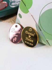Personalized Acrylic Tag Engraved Round Circle 3.5cm Custom Wedding Name Happy Birthday Baptism Mirror Gold Tag Decoration Gift,Multi-Functional, Ornamental,Reusable,Exquisite,Stylish,High-Quality,Colorful,Modern,Custom,Personalized,Unique,Ideal Gifts For Him,Ideal Gifts For Her,Boyfriend,Dad,Girlfriend,Mom,Family,Friends,Tea Room,Home,Garden,Office,For Anniversaries,For Valentine's Day,For Mother's Day,For Birthdays,For Father's Day,For Graduation,For Weddings,For Housewarming,Warm Ambience, Autumn Home Refresh,Home Harmony - Multicolor - View 6