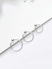 1 paire de boucles d'oreilles élégantes et charmantes en argent sterling S925 avec le caractère C, pour les femmes, pour la vie quotidienne ou les fêtes