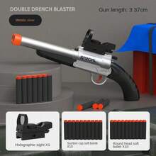 Juguete modelo de pistola de repetición manual de doble cañón de bala blanda S686, regalo de juguete para niños y niñas - Multicolor - Ver 12