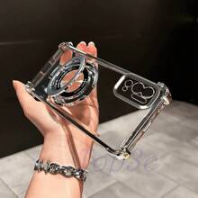 Funda de teléfono transparente, a prueba de agua y golpes, resistente a los arañazos, con soporte magnético en las 4 esquinas anti-caída para Poco X7 Pro/X6Pro/X5/X4 GT/X3Pro/F7Pro/F7Ultra/F6Pro/F5 Pro/F4/F3/M6 Pro/C61/C65/C75