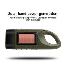 1 Pieces Hand Crank Solar Powered Flashlight Emergency LED Survival Light Dynamo Flashlight Torch For Outdoor Sports Hiking Camping