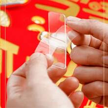 180 件双面透明胶带座，防水可移除壁挂胶带适用于墙壁、艺术、工艺品、装饰、对联、照片和时钟，塑料表面合成橡胶，易撕易贴，贴纸，墙贴花，家居装饰乙烯基贴花，春季装饰物品刷新您的家，拉玛装饰贴纸房间装饰墙装饰墙贴墙贴 - 紅色 - 查看 10