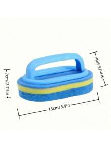 1 pièce Nettoyant pour douche | Éponge à main ergonomique, design bicolore - Brosse de nettoyage manuelle multifonctionnelle, convient pour baignoire, cuisine, salle de bain et plus - Idéal pour nettoyer les carrelages, les marmites, les taches, les accessoires de salle de bain
