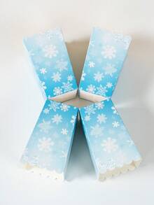 10/25pcs Snowflake Popcorn Boxes, Fries Boxes, Popcorn Cups, Popcorn Buckets, Birthday Party Decor And Family Movie Night Snack Boxes, Suitable For Lunch Box, Bread Shop Bread, Burger Restaurants - Multicolor - View 5