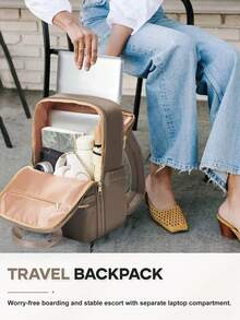 Unisex Large Capacity Travel Backpack, 14/15.6 Inch Anti-Theft Laptop Backpack, Carry-On Luggage, Lightweight For Teens & Students, Business Commute, Waterproof Outdoor Hiking