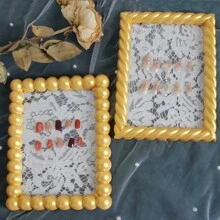 新款简约木质相框，透明蕾丝装饰，家居装饰，摄影道具