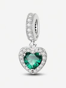 1 件 925 纯银漂亮心形珠子适合女士手链手镯 DIY 珠宝制作和日常服装搭配珠宝装饰适合女孩 - 銀色 - 查看 12