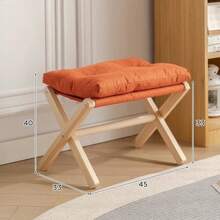 1pc Wooden Footstool, Multipurpose Foot Rest Stool For Living Room, Modern Ergonomic Design Shoe Bench