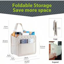 Car Seat Back Hanging Bag Car Document Holder Multi-Pocket Bottle Bag Storage Box Organizer Travel Tidy Pouch Pocket Kids Beige