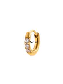 Toppiercing 1 Stück modischer 6-14mm Edelstahl Zirkonia Knorpel-Creolen