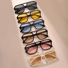 6 件套欧美飞行员风格超大镜框眼镜，时尚男女休闲夏季海滩派对旅行必备品，多种颜色和款式，四季通用