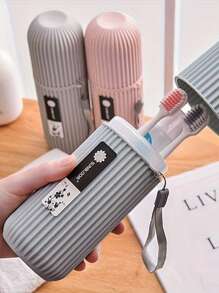 Travel Toothbrush Set With Portable Storage Case, Rinse Cup And Toothpaste Holder - Alcohol-Free, Compact Design For Oral Care On The Go