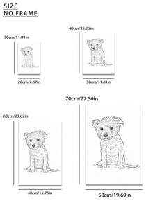 1 pieza, con o sin marco, pintura personalizada en lienzo, dibujo de línea personalizado de mascota, dibujo de esquema de mascota, impresión HD, para preservar recuerdos, guardar momentos hermosos, fiesta de cumpleaños, aniversario, regalo de arte perfecto y único