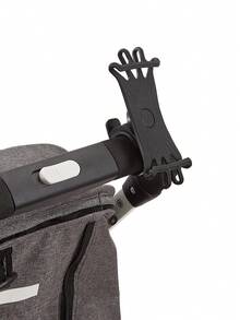 婴儿推车手机支架，360°可旋转车载手机支架，硅胶自行车导航支架，可容纳长达 15.5 厘米/6.1 英寸、宽 7.5 厘米/2.95 英寸的手机 - 黑色 - 查看 2