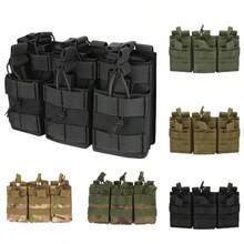 通用三重弹匣袋 - 双层 Molle 兼容弹药架，适用于 M4/M16、M14、AK、AR 平台 - 彩色 - 查看 1