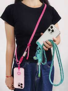 1 mặt dây chuyền hoa cúc cho điện thoại di động, dây đeo chéo dài bện có thể điều chỉnh cho thể thao ngoài trời, dành cho cả nam và nữ, có kèm kẹp - Nhiều màu - Xem 7