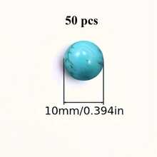 50/500pcs Natural Turquoise Beads, 4-10mm Round Gemstone, Loose Beads With Elastic Cord, For Bracelet And Necklace DIY