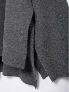 DEEKA Thu/Đông Mới Về Khăn Choàng Poncho Cổ Áo Dài Tay Kiểu Dáng Thường Ngày Áo Khoác Cardigan Dệt Kim Ngắn - Xám - Xem 9