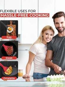 1 Piece Egg Turning Spatula, Steak Turning Tongs, Egg Spatula Tongs, 2-In-1 Egg Turning Spatula Tongs, Multifunctional Non-Stick Kitchen Turning Spatula, Spatula Tongs, Pancake Spatula, Toaster Tongs, Hamburger Tongs, Non-Stick Coated Spatula - Multicolor - View 5