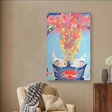 Framed 1pc Vibrant  Music Artist Canvas Poster Modern Cartoon Style Wall Art With Whimsical Starry Sky & Playful Character Design, Textile Decor For Living Rooms, Bedrooms & More, Living Room Decor | Cartoon Wall Art | Durable Textile, Music Room Decor - Framed - View 4