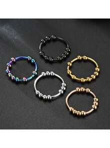 1pc Ten Beads Spinning Stress Relieving Anxiety Rings For Couples