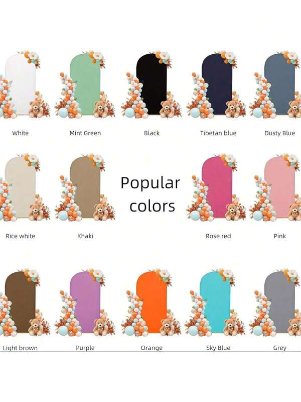 1 paquet Décoration de fête de Noël, Décor de fond de mariage de fête d'Halloween, Décoration de thème de mariage (2 m, 1,8 m, 1,5 m), Housse de support d'arche de mariage en polyester et spandex, Housse d'arche de dôme élastique, Pour fond de mariage, fond de fête, arches décoratives, arche de fête, arche de mariage, Étiquette de majorité, Remise des diplômes, Mariage, Anniversaire, Banquet Décoration