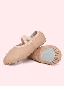 Unisex Ballet Shoes, Soft PU Leather Ballet Shoes With Thick Cotton Lining, Pre-Stitched Straps, Leather Sole Adult Dance Slippers, Ideal Ballet Flats For Women/Men - Beige - View 5