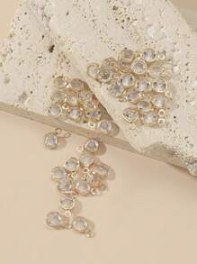 40 piezas de dijes con cuentas de cristal transparente de un solo/doble bucle, accesorios de joyería DIY