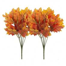 Set de 5 piezas Ramo de flores de hojas de arce artificiales, hojas de arce otoñales simuladas, plantas artificiales, para decoración de pared con flores, diseño de escenas, arreglos florales para sala de estar, dormitorio, bodas, fiestas, decoración del hogar, relleno de escritorio. Decoración de Halloween, hojas de otoño, cosecha de Acción de Gracias, suministros navideños, decoración del hogar, decoración de mesa, decoración de estilo rústico.