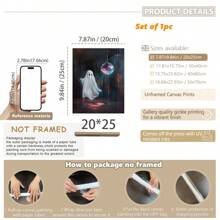 1pc, Canvas Hanging Painting, Framed Art Decoration, Hangable, Wall Art, Poster, Framed Wall Art, Cute Avant Garde Halloween Decorations, Disco Ball Spooky Party, Cute Halloween Spooky Paintings, Vintage Style Art, Disco Ball Poster, Avant Garde Dorm Room Wall Art, Autumn Decorations, Halloween Decorations, Halloween Autumn Decorations, Room Decorations, Dorm Room Decorations, Bedroom Decorations, Office Decorations, Holiday Party Decorations Home Decor Fall Decor