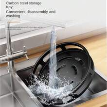 3 TIER 360° ROTATING SPICE RACK ORGANIZER METAL KITCHEN SEASONING JARS SHELF UK - Multicolor - View 6