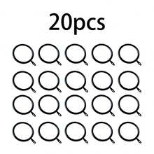 20pcs/40pcs Set Curtain Rings, Curtain Hooks, Shower Curtain Rings, Curtain Accessories, Black Curtain Rod, Set Includes 20 Black Metal Curtain Rings And 20 Black Metal Curtain Hooks, Suitable For 19-23mm Curtain Rods, Recommended For 19mm/0.7 Inch Rods - Multicolor - View 10