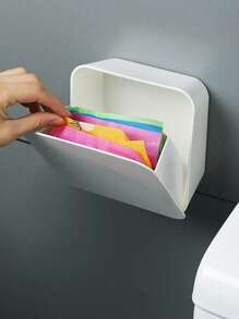 Square Drawer With Custom Logo Or Text, Wall Mounted Plastic Storage Box For Home, Bathroom, Vanity - Dustproof, Waterproof, No Drilling Needed