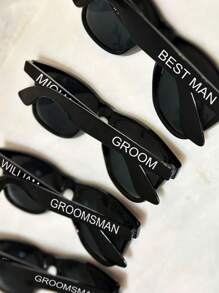 Personalisierte Sonnenbrille mit individuellem Text, Geschenke für Trauzeugen, Junggesellenabschied Team Sonnenbrillen, Gastgeschenke für Hochzeiten, Umstandsmode, Schulmaterial, für Schule, Büro, Schule