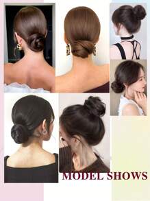 4-Inch Expandable Elegant Women's Hair Bun Maker | High-Temperature Fiber, Suitable For All Hair Types, Safe Adhesive Design, Easy Bun Styling, Fashionable Black Hair Bun Maker