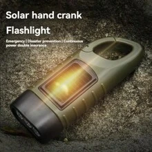 1 Pieces Hand Crank Solar Powered Flashlight Emergency LED Survival Light Dynamo Flashlight Torch For Outdoor Sports Hiking Camping