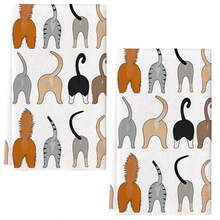 2 piezas de paño de microfibra ultra suave con diseño de gato adorable, toalla de secado, paño de limpieza, ideal para cocina, cocinar, hornear, regalo para el Día de la Madre, regalo de inauguración de la casa, regalo de cumpleaños