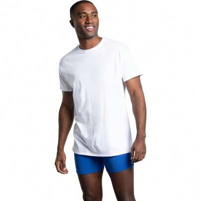 Of The Loom Men's Crew Tee Undershirts, Moisture Wicking  Tag Free, Also Available In Big  Tall