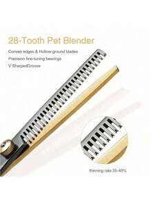 1 pièce Ciseaux de coupe de poils de toilettage pour animaux de compagnie avec pointe arrondie, plus doux pour les animaux. Comprend également un peigne pour animaux de compagnie pour un meilleur amincissement des poils