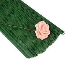 50pcs Handmade Flower Stem Rose Fake Flower Stem Rose Carnation Making Material No. 2 Flower Pole Wire DIY Flower Branches Gifts Birthday Graduation,Fake Plants