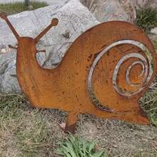 1pc Natural Rusted Countryside Metal Snail Garden Decor, Vintage Style, Outdoor Lawn Decoration, Sturdy Metal Structure, Perfect For Yard Decoration.